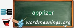 WordMeaning blackboard for apprizer